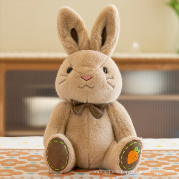 Cute plush brown rabbit pillow